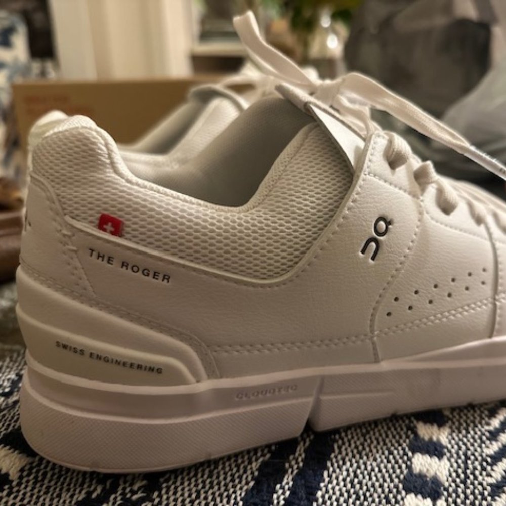 Brand New White QC Women's "The Roger Clubhouse" Shoes, Size 11w/43cm.